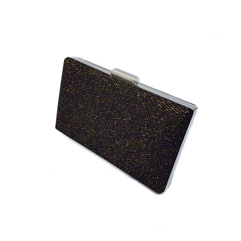 Clutch dreptunghiular cu insertii lurex, Tia accesorii, negru/auriu Clutch dreptunghiular cu insertii lurex, Tia accesorii, negru/auriu
