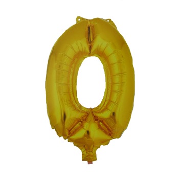 Balon cifra 0, auriu, 100cm Balon cifra 0, auriu, 100cm