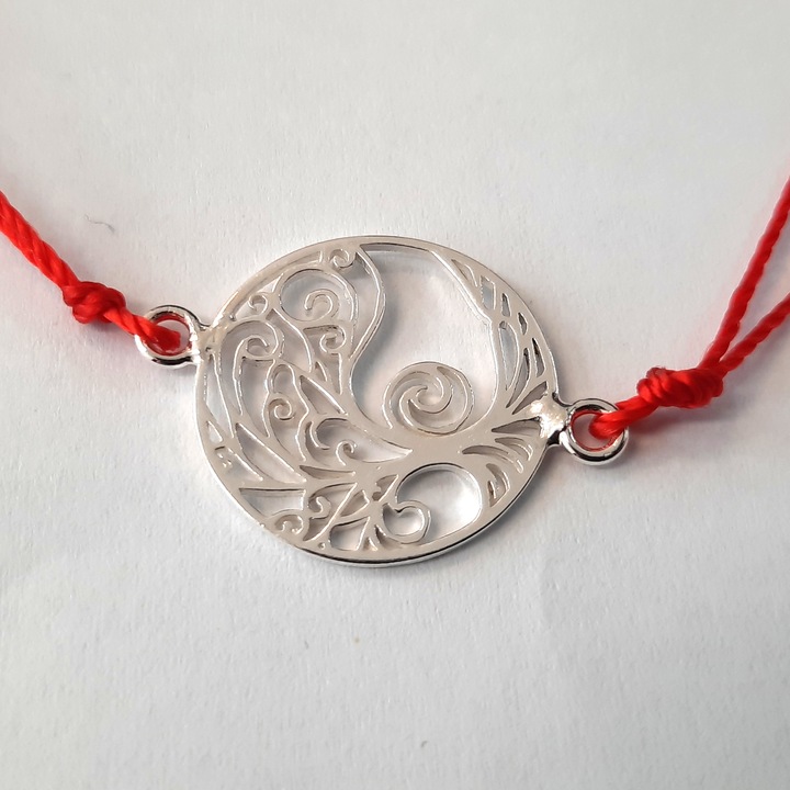 Дамска сребърна гривна Empress Дървото на живота с червен конец B000262R проба 925