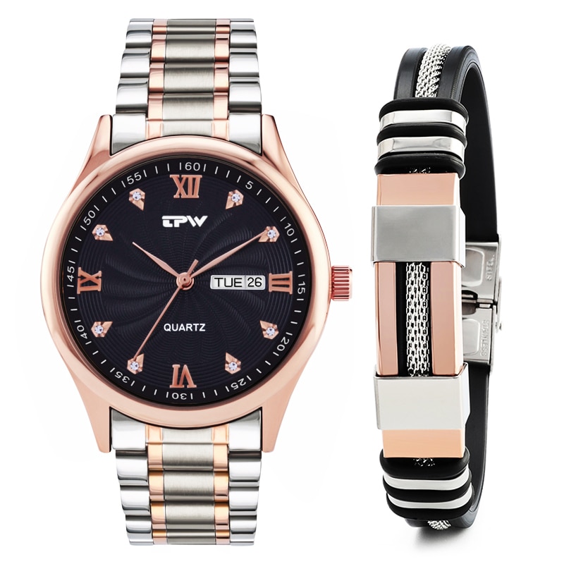 Set MBrands , bratara si ceas cu mecanism japonez Miyota quartz