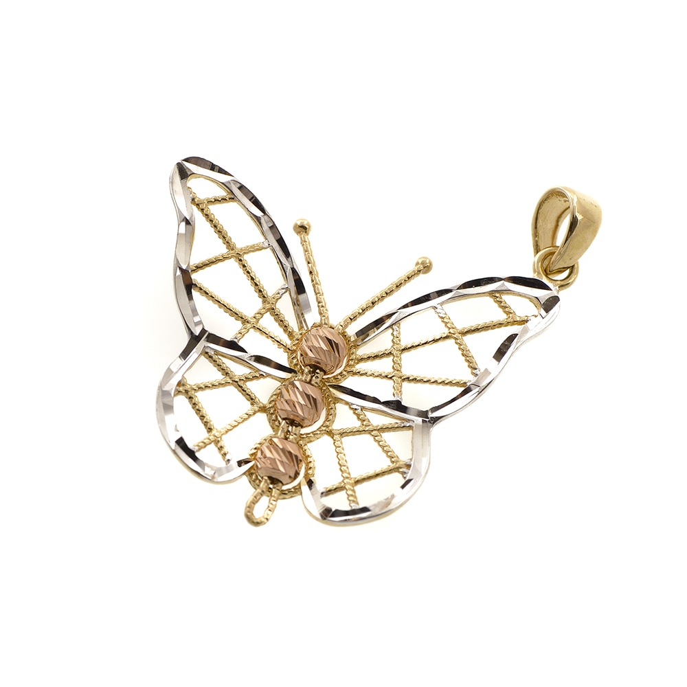 Pandant forma fluture din aur mixt