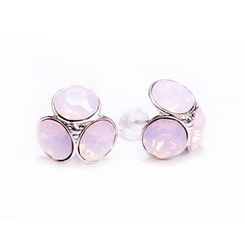 Cercei Argint DaviCrystals cu cristale,tija si carcasa din argint925, trifoi rose water opal Cercei Argint DaviCrystals cu cristale,tija si carcasa din argint925, trifoi rose water opal