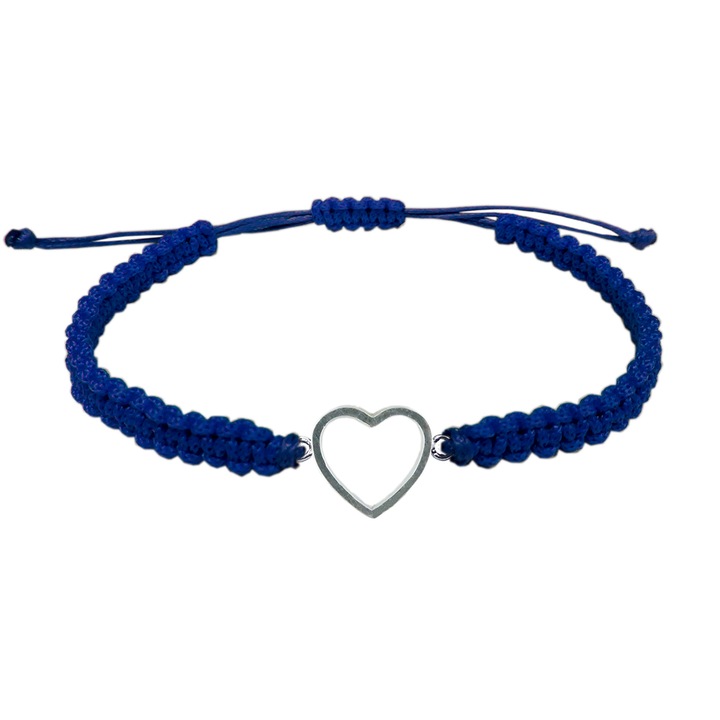 Kézzel fonott zsinór karkötő állítható ezüst szívvel 4393130 Dras