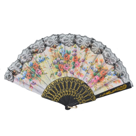 Evantai cu imprimeu floral deosebit,D&j Exclussive,bej