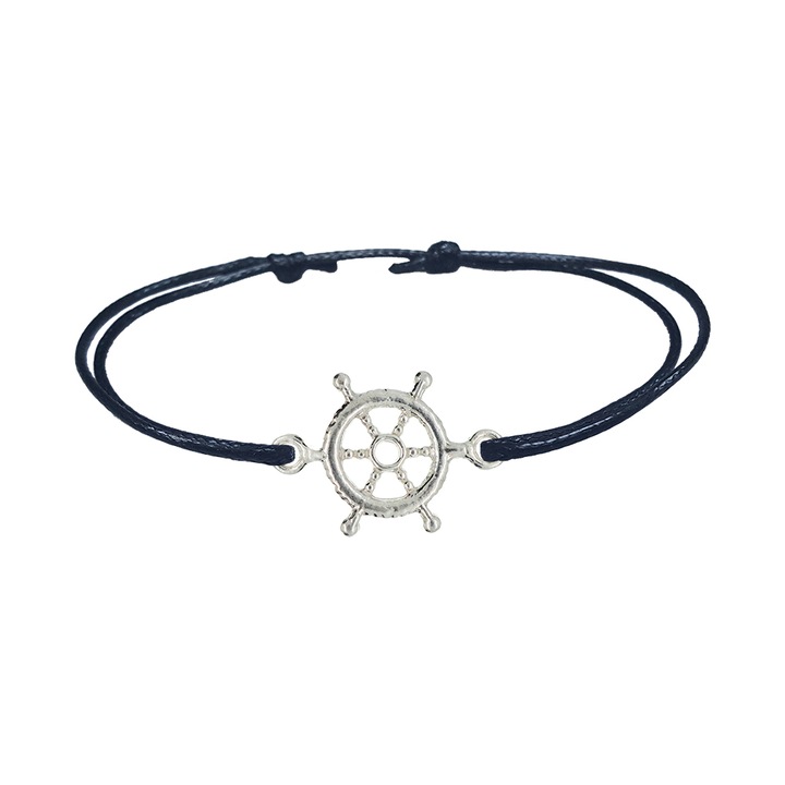 Bratara din snur cu timona din argint reglabila 6435165 Dras