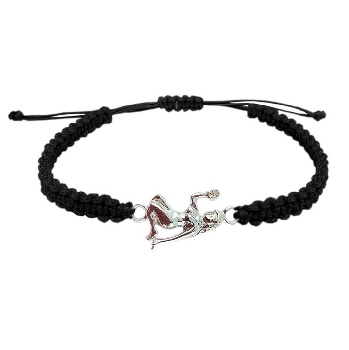 Kézzel fonott zsinór karkötő ezüst csillagjegygel Virgo állítható 9236120 Dras