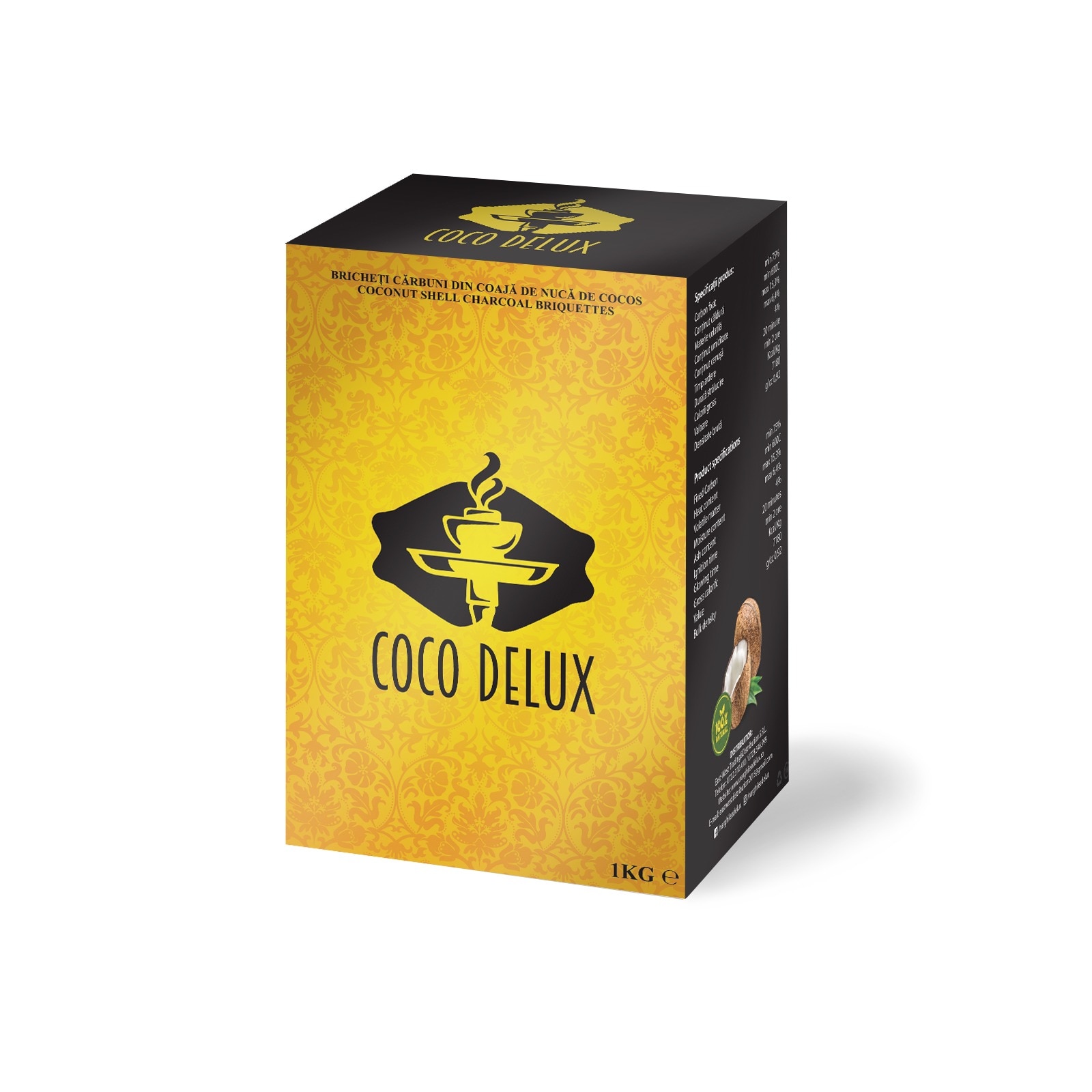 Carbuni din coaja de nuca de cocos Coco DeLux