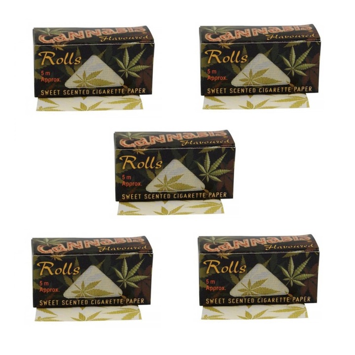 Set 5 foita in rola Rolls Cannabis slim 5 m