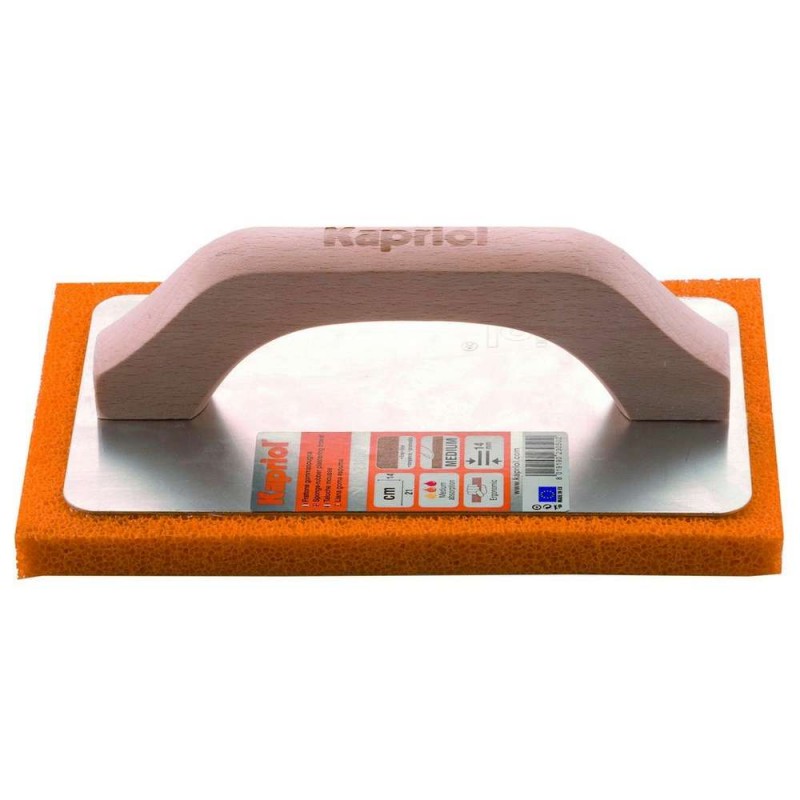 Gletiera cu burete din cauciuc si maner din lemn Kapriol 140x210 mm