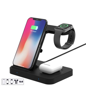 Incarcator Wireless eLIVE AR-50 5in1 Qi Type-C Super Fast Charge 3A, Adaptor Qualcomm 3.0, Android, iOS, Pentru Telefon Ceas si Casti Black Incarcator Wireless eLIVE AR-50 5in1 Qi Type-C Super Fast Charge 3A, Adaptor Qualcomm 3.0, Android, iOS, Pentru Telefon Ceas si Casti Black