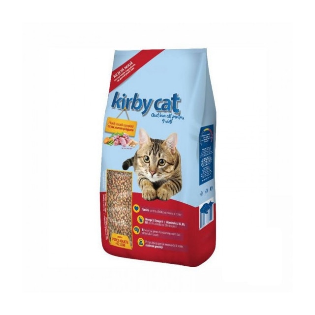 Hrana uscata pentru pisici Kirby Cat, Pui, curcan si legume, 1,5 kg