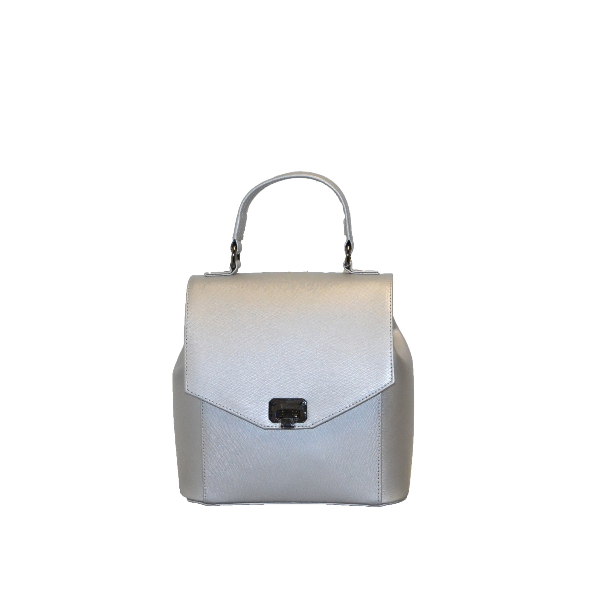 Geanta dama,Zea,piele naturala,argintie(188a01)