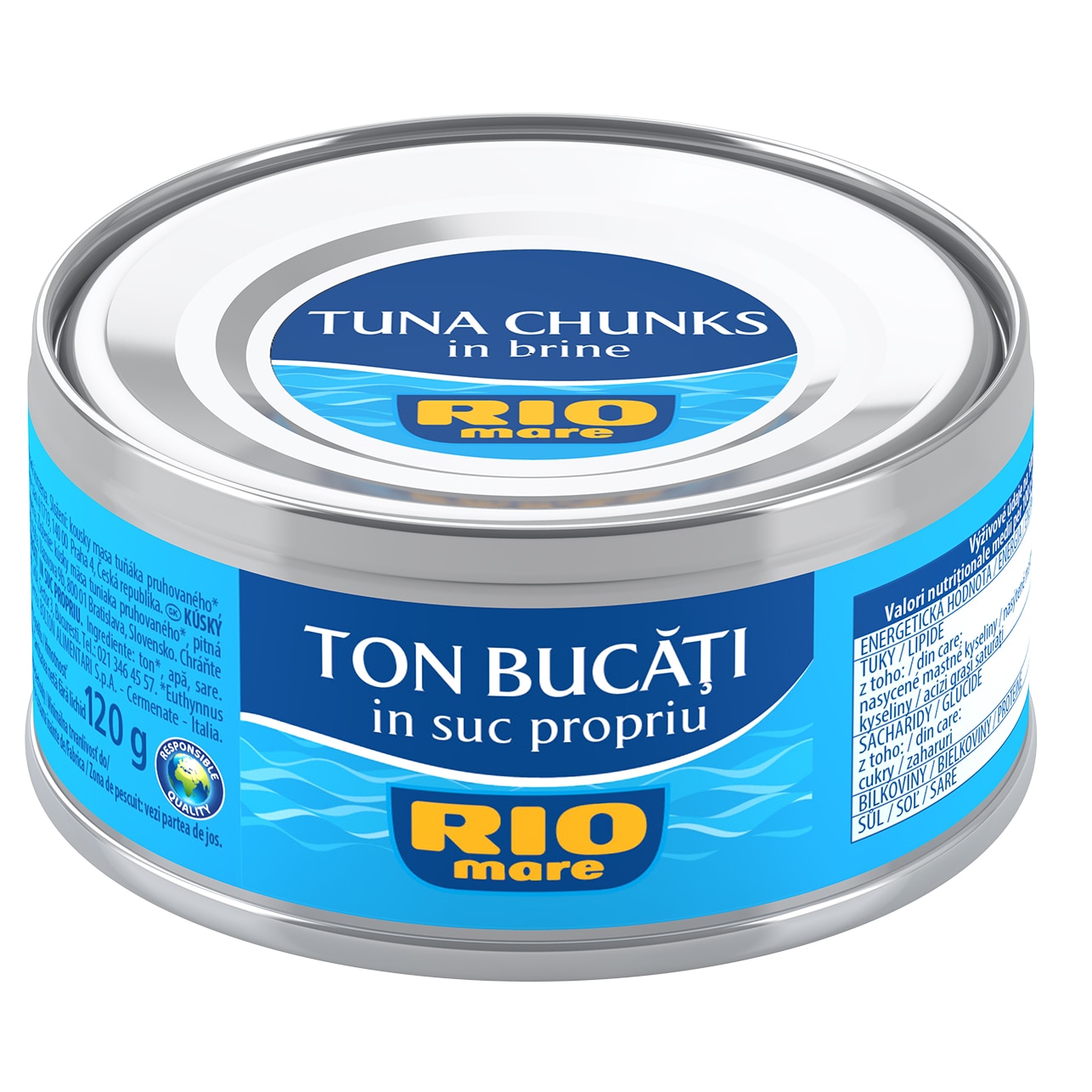 Ton bucati in suc natural Rio Mare 160g