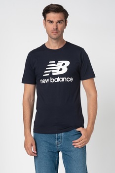 New Balance, Tricou cu imprimeu logo pentru alergare Essentials, Bleumarin inchis New Balance, Tricou cu imprimeu logo pentru alergare Essentials, Bleumarin inchis