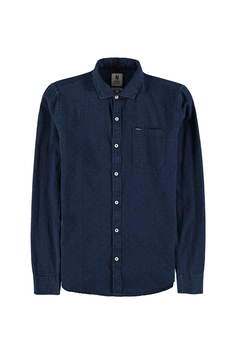 Garcia, Camasa din bumbac cu buzunar pe piept, Albastru inchis