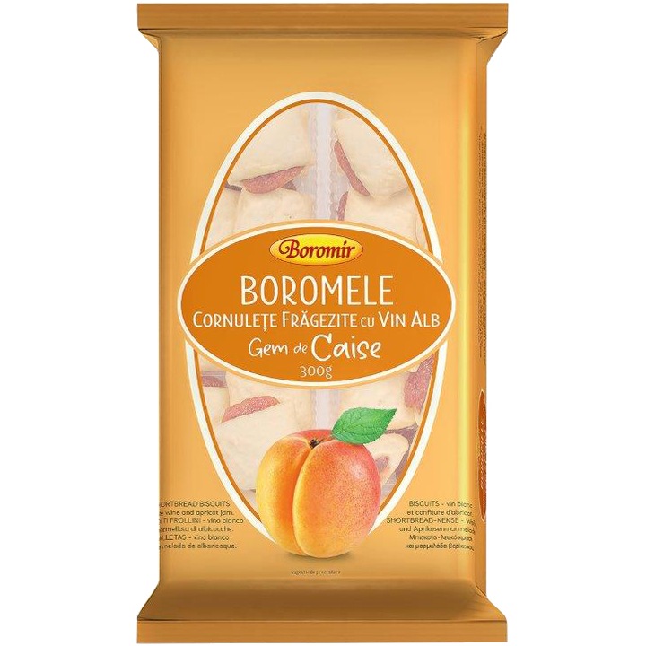 Cornulete Boromir cu vin alb si gem de caise, 300g