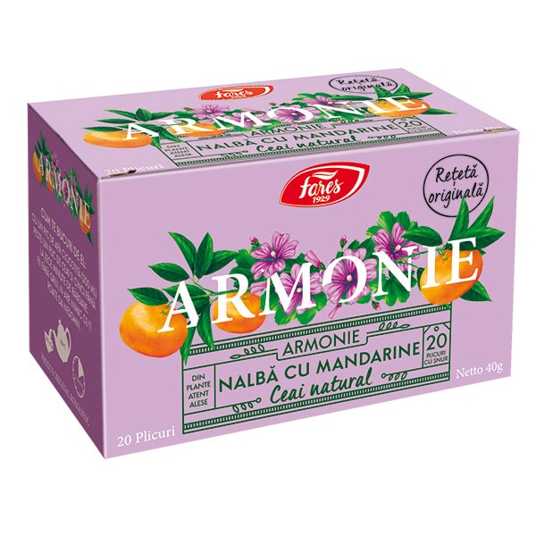Ceai Armonie, Fares, nalba si mandarine, 20 plicuri