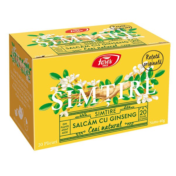 Ceai Simtire, Fares, salcam si ginseng, 20 plicuri
