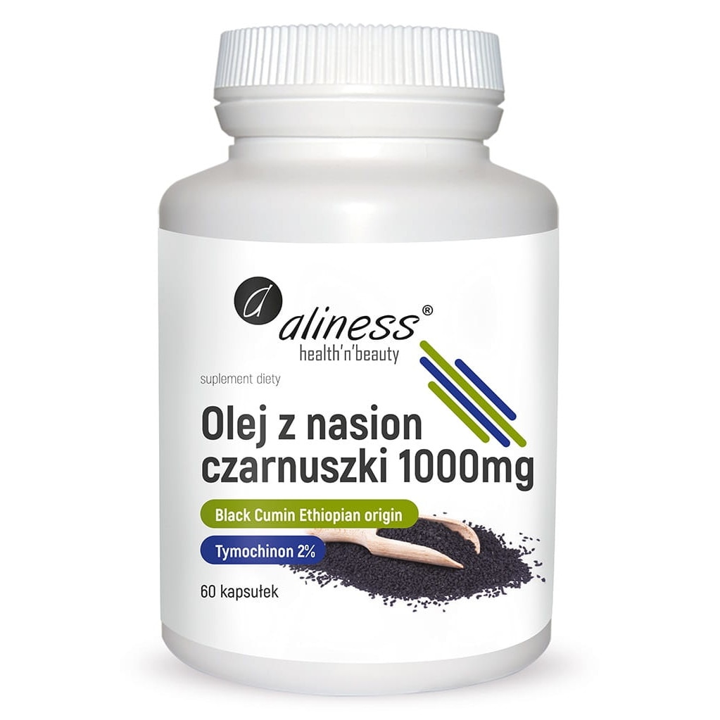 Supliment alimentar Ulei de Seminte de Chimen Negru 2% Aliness, 1000 mg, 60 Capsule