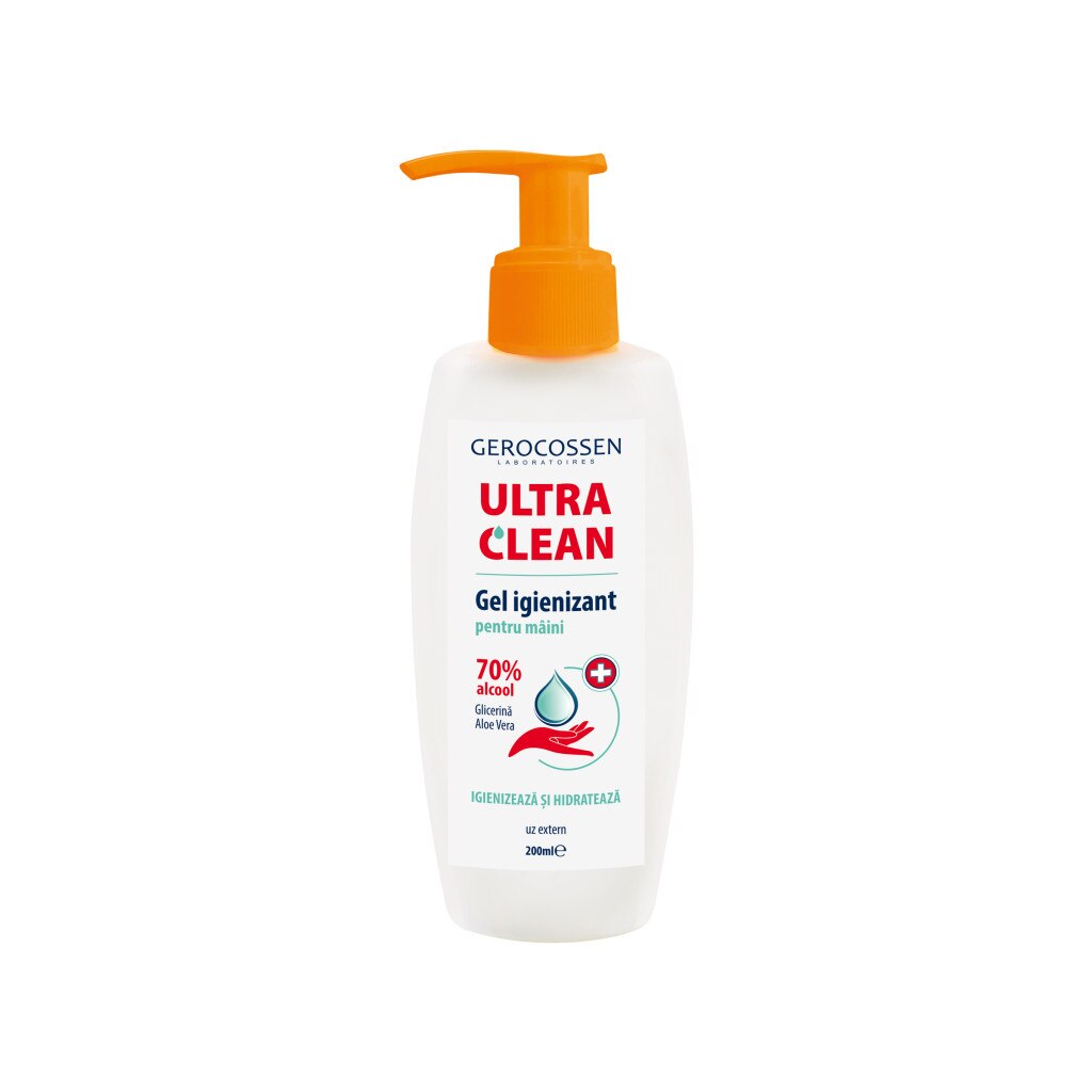 Gel igienizant pentru maini 70% alcool Gerocossen Ultra Clean 200 ml