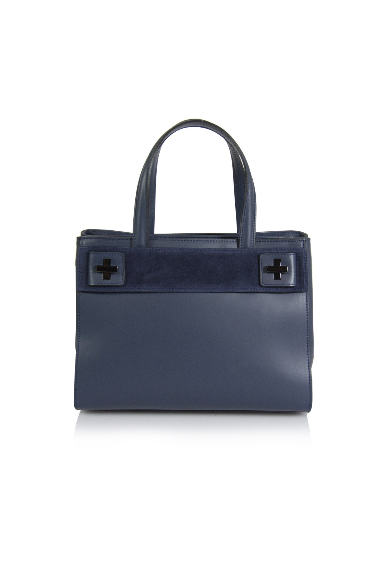 Geanta din piele, Emilio Masi, Bologna, 66C018, Blue, 31x24x14cm
