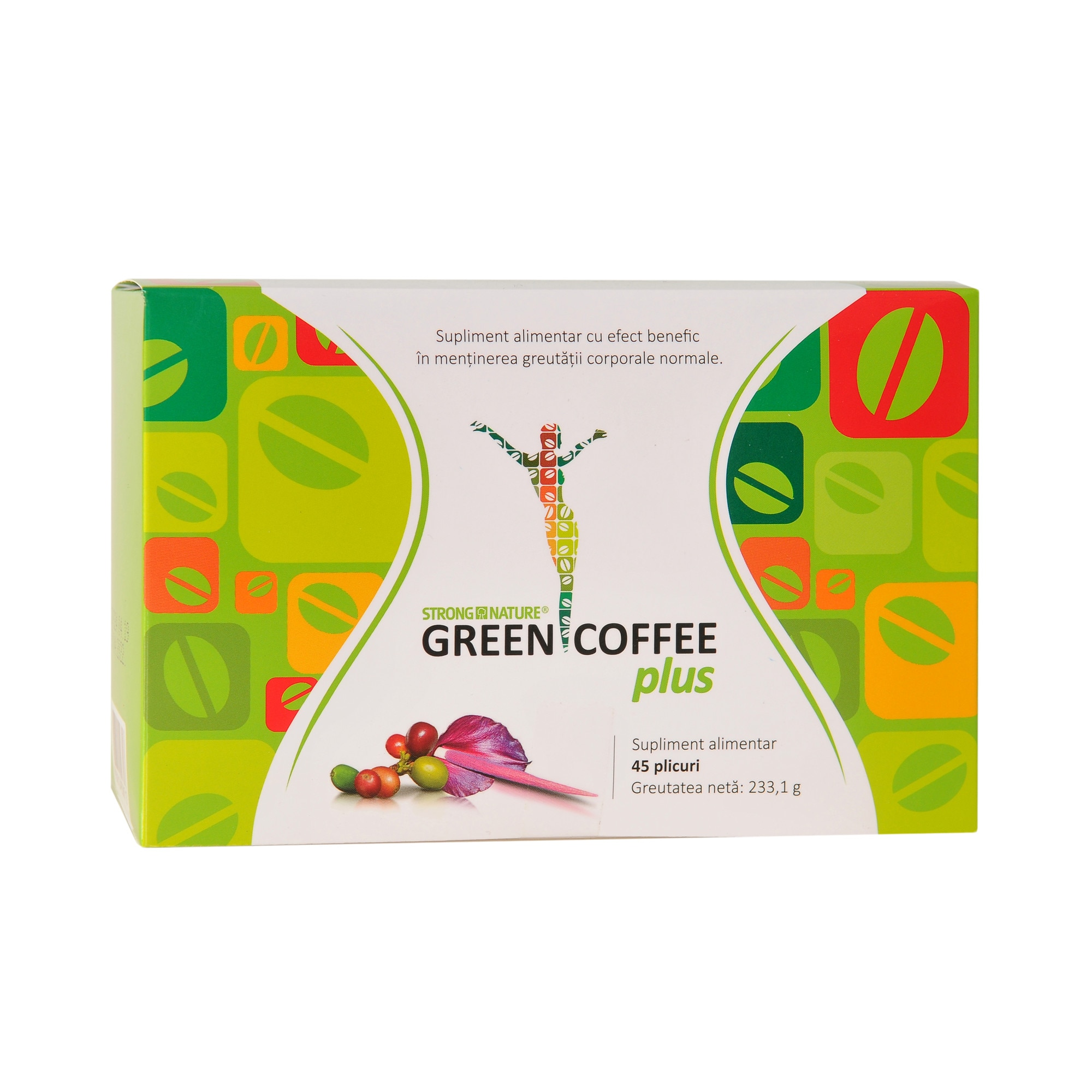 Green Coffee plus x 45 plicuri - extract standardizat de boabe de cafea verde