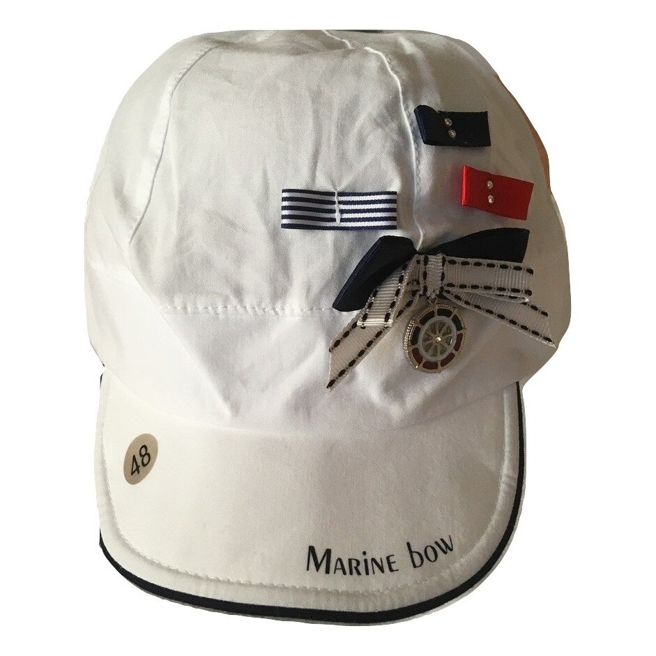 Sapca fete Marika ML 0380alb/bleumarin marimea 48cm