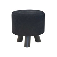 Taburet cu 3 picioare, 30x30x38 cm, dehusabil, catifea, Negru