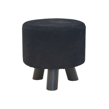 Taburet cu 3 picioare, 30x30x38 cm, dehusabil, catifea, Negru Taburet cu 3 picioare, 30x30x38 cm, dehusabil, catifea, Negru