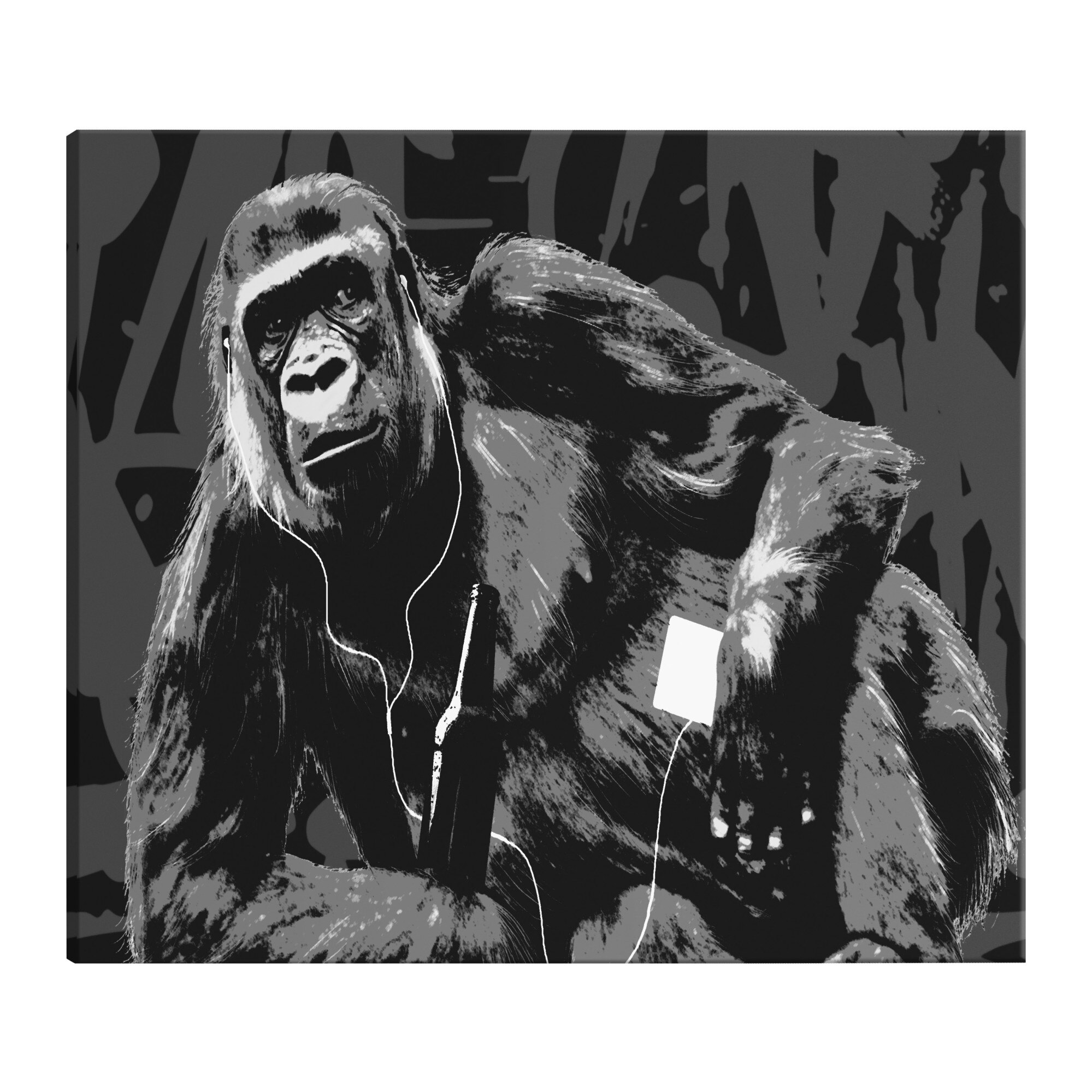 Tablou canvas - Pop art monkey gri ingust - 90 x 60 cm