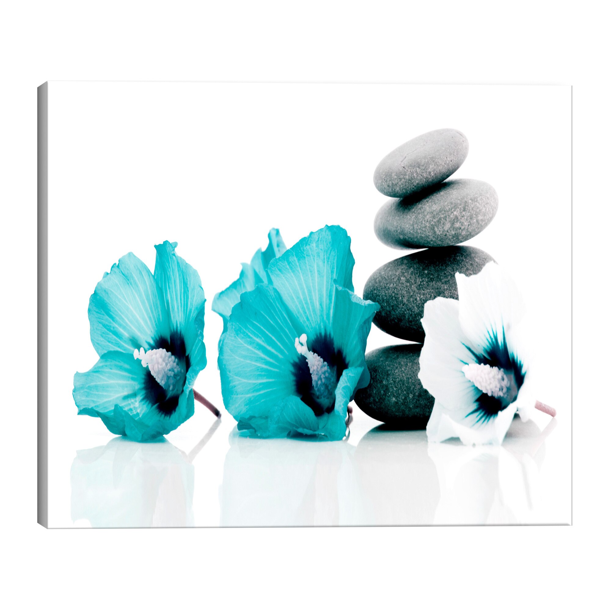 Tablou canvas - Calm mallow turcoaz - 120 x 60 cm
