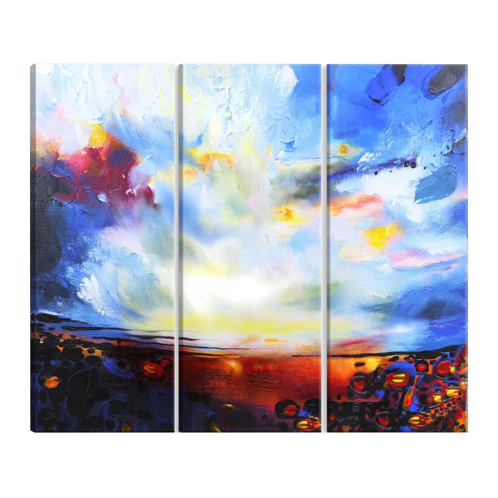 Tablou canvas 3 piese - Cer colorat - 90 x 60 cm