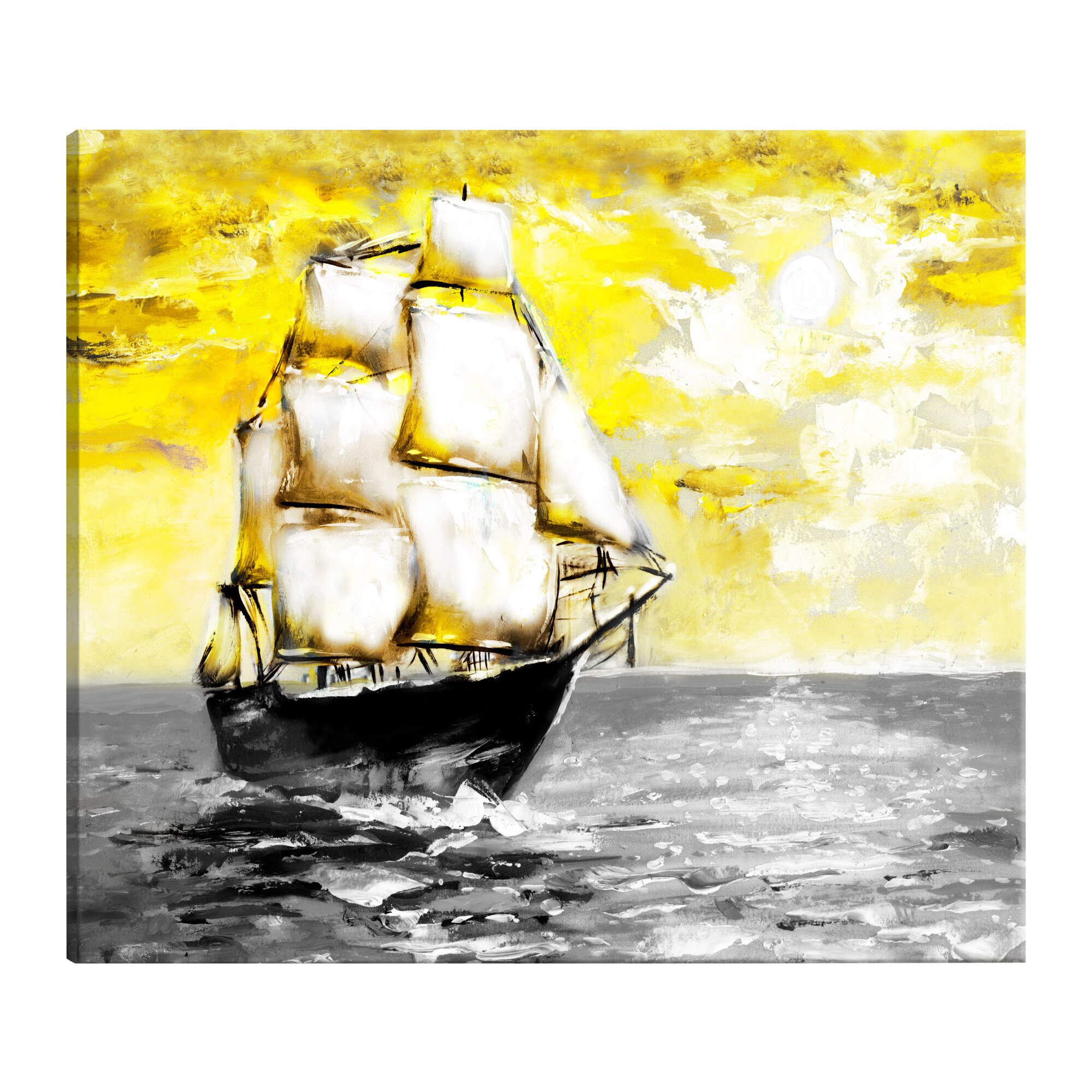 Tablou canvas - Croaziera de primavara galben larg - 120 x 80 cm