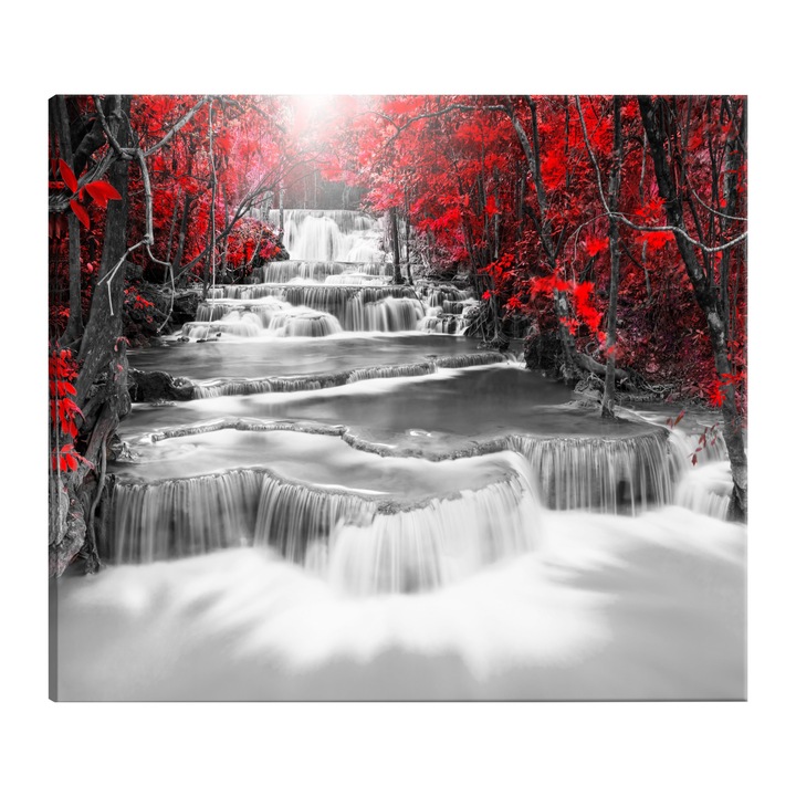 Tablou canvas - Cascada de ganduri rosu larg - 120 x 80 cm