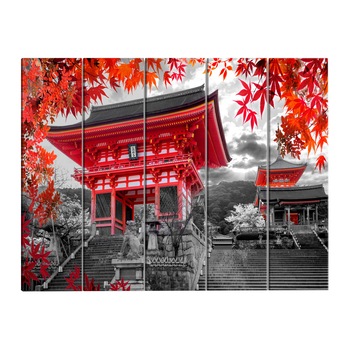 Tablou canvas 5 piese - Kyoto japonia inguste - 225 x 90 cm Tablou canvas 5 piese - Kyoto japonia inguste - 225 x 90 cm
