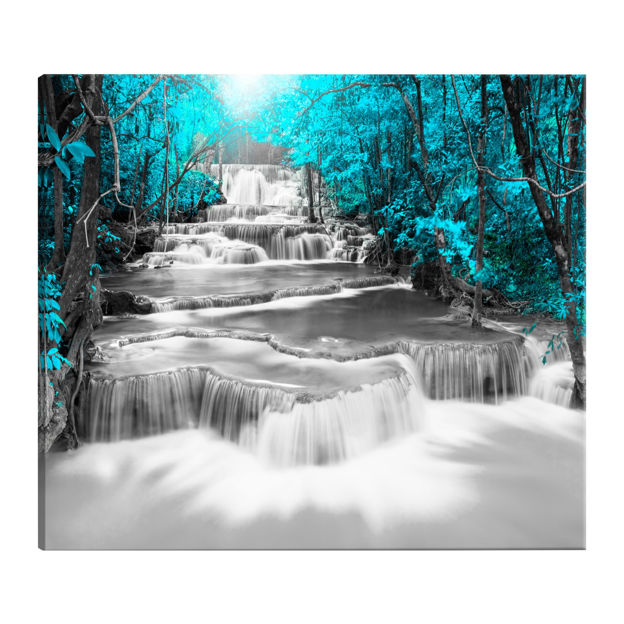 Tablou canvas - Cascada de ganduri turcoaz larg - 90 x 60 cm