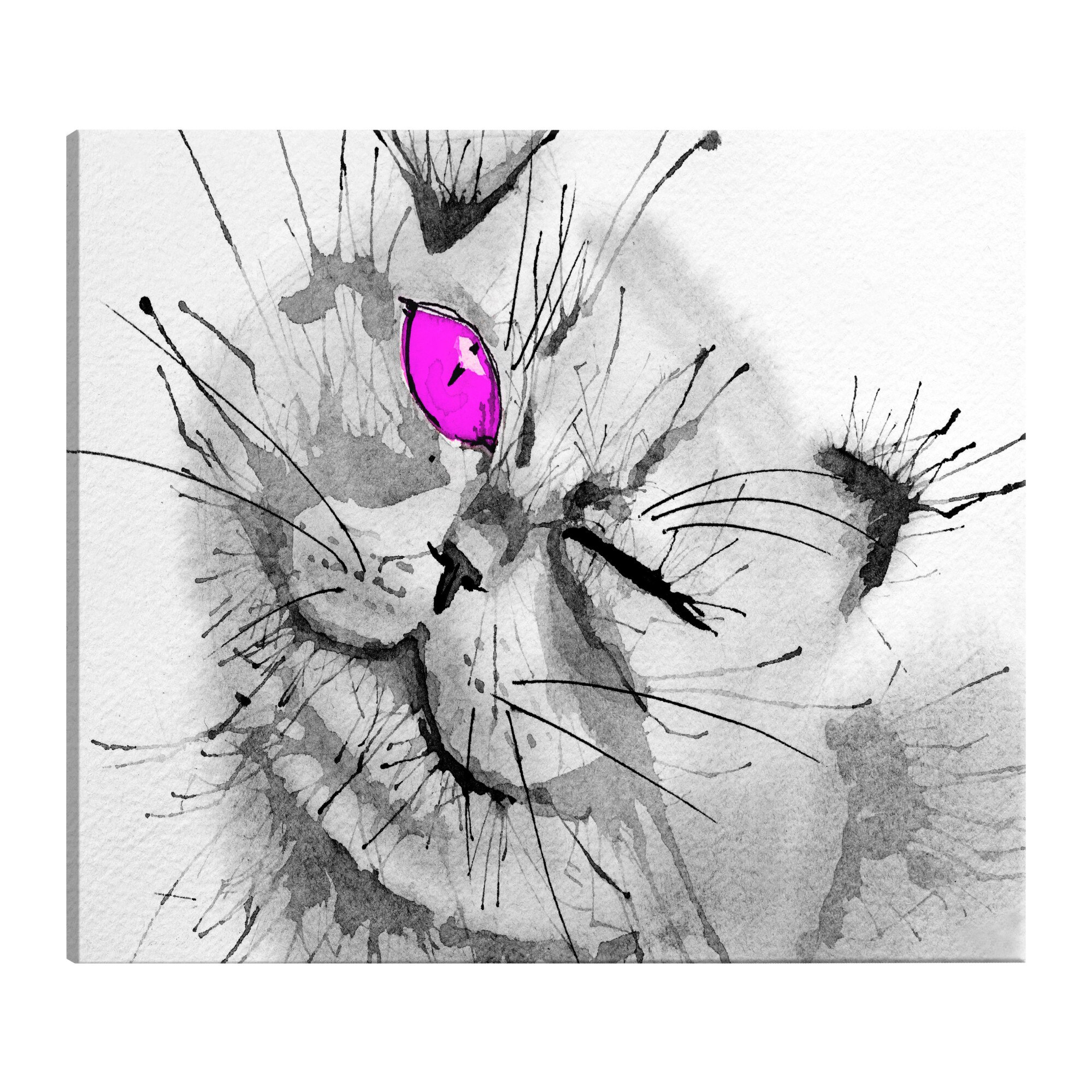 Tablou canvas - Happy look wide pink - 90 x 60 cm