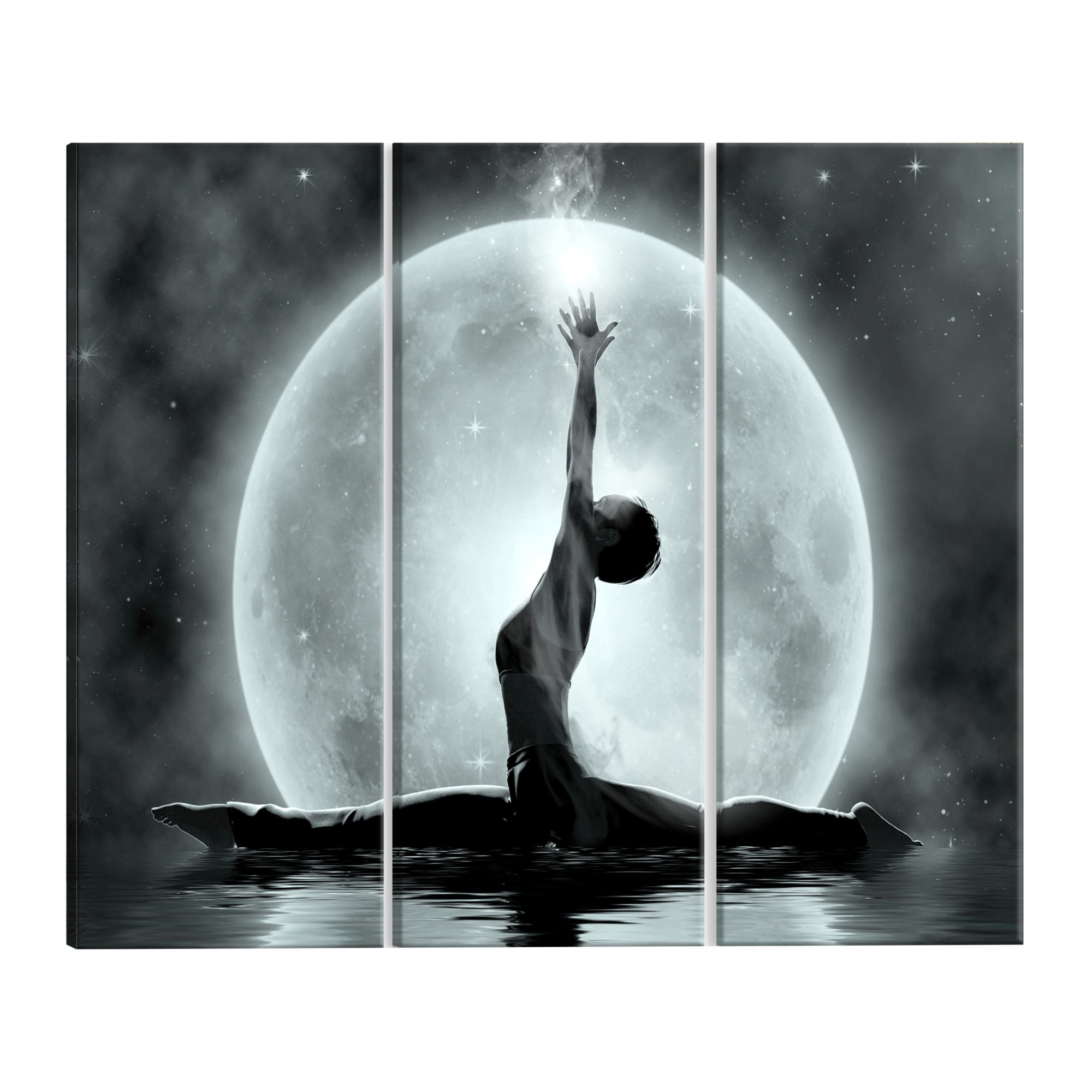 Tablou canvas 3 piese - Sfoara gri - 90 x 60 cm