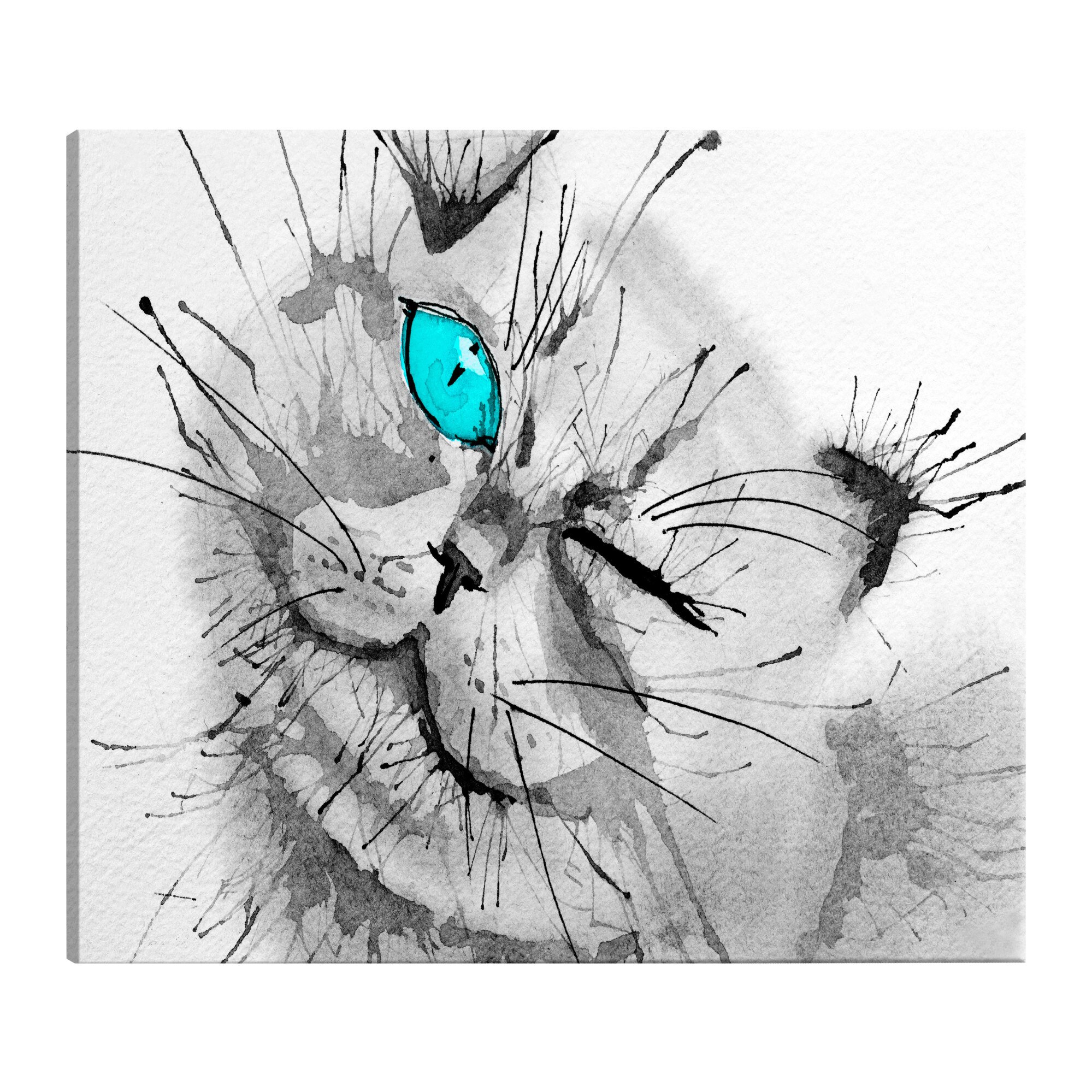 Tablou canvas - Happy look blue wide - 120 x 80 cm