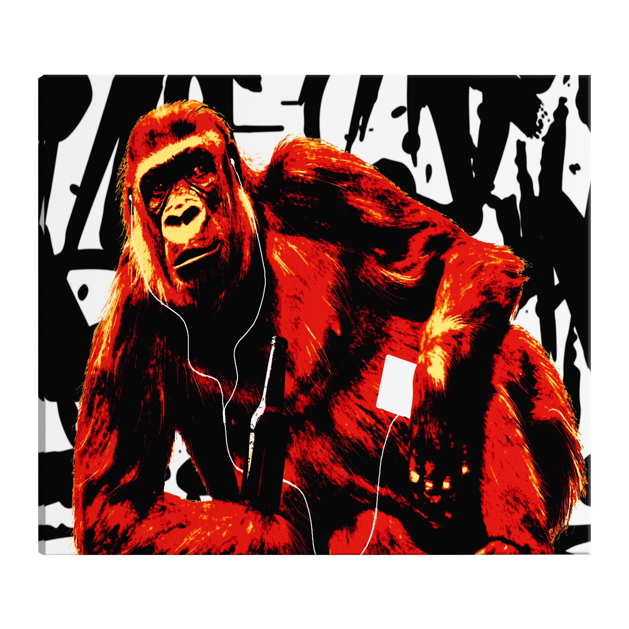 Tablou canvas - Pop art monkey red red - 90 x 60 cm