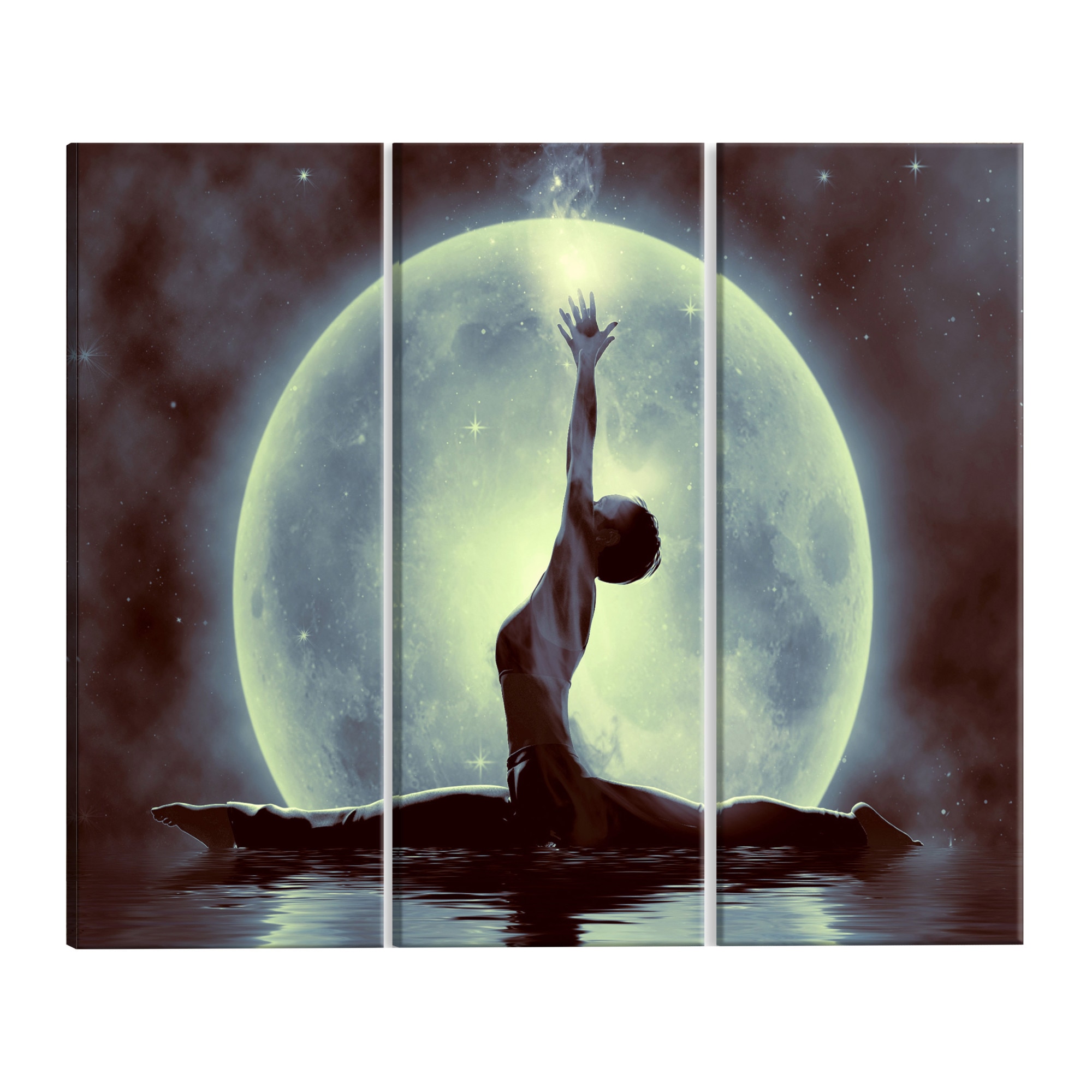 Tablou canvas 3 piese - Sfoara verde - 90 x 60 cm