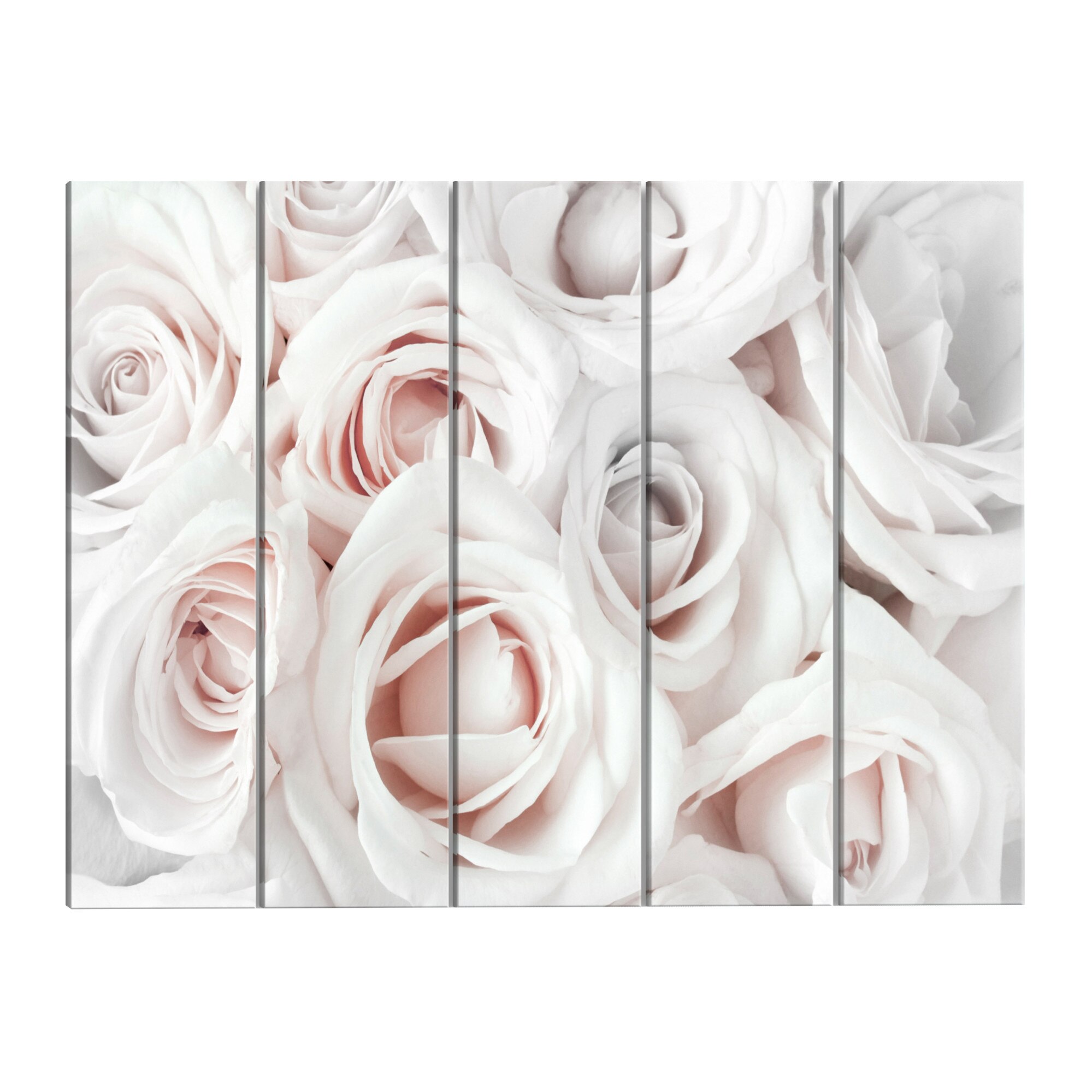 Tablou canvas 5 piese - Satin rose rosu ingust - 225 x 90 cm