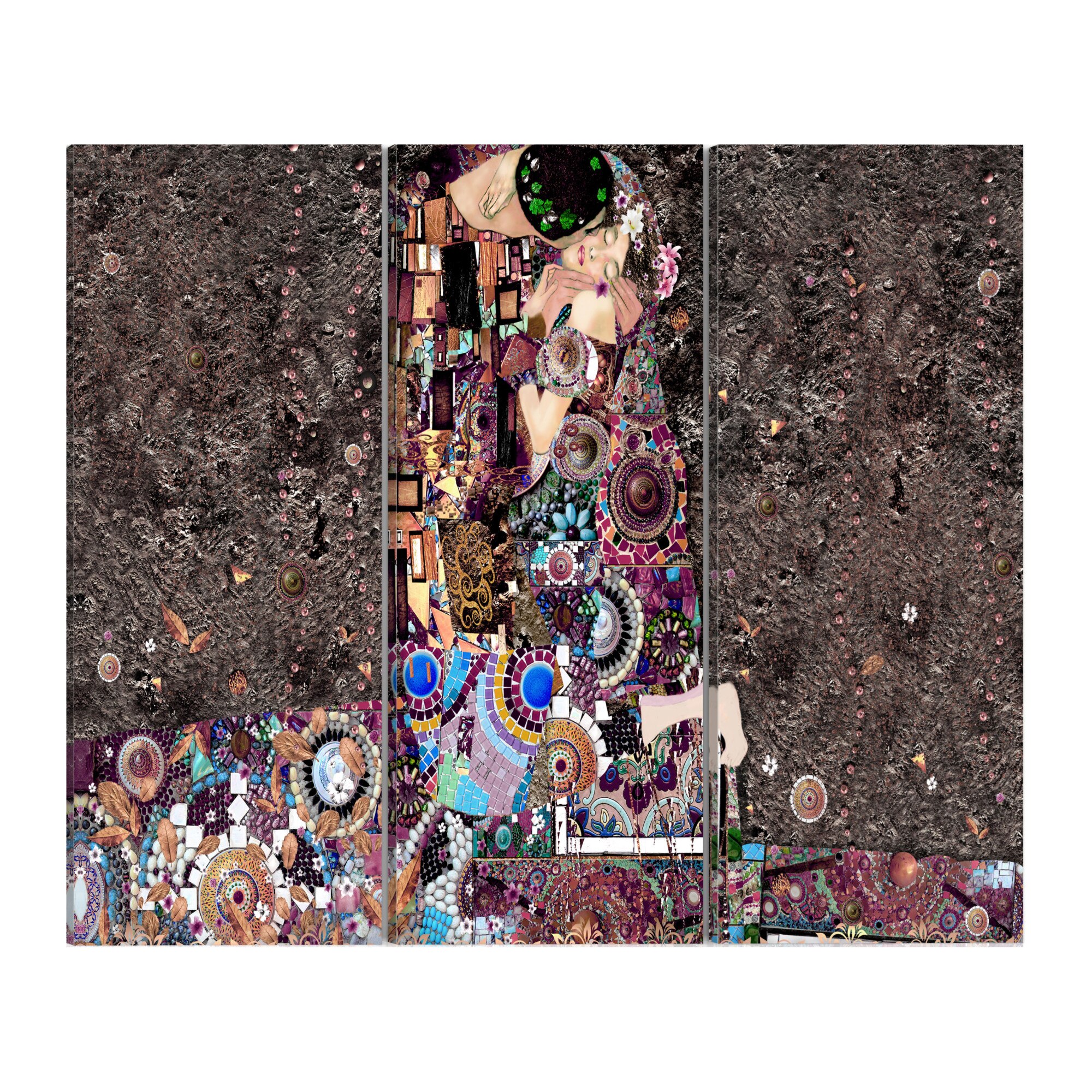 Tablou canvas 3 piese - Patch of love - 90 x 60 cm