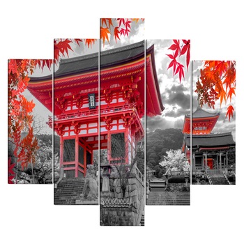 Tablou canvas 5 piese - Kyoto japonia larg - 100 x 50 cm Tablou canvas 5 piese - Kyoto japonia larg - 100 x 50 cm