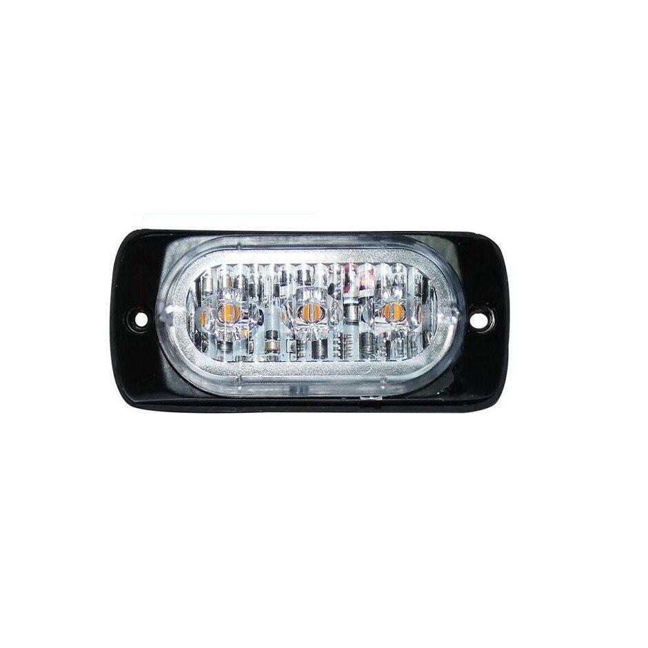 Girofar Led stroboscopic , 12/24V Galben, 3 Leduri, 82mm/38mm