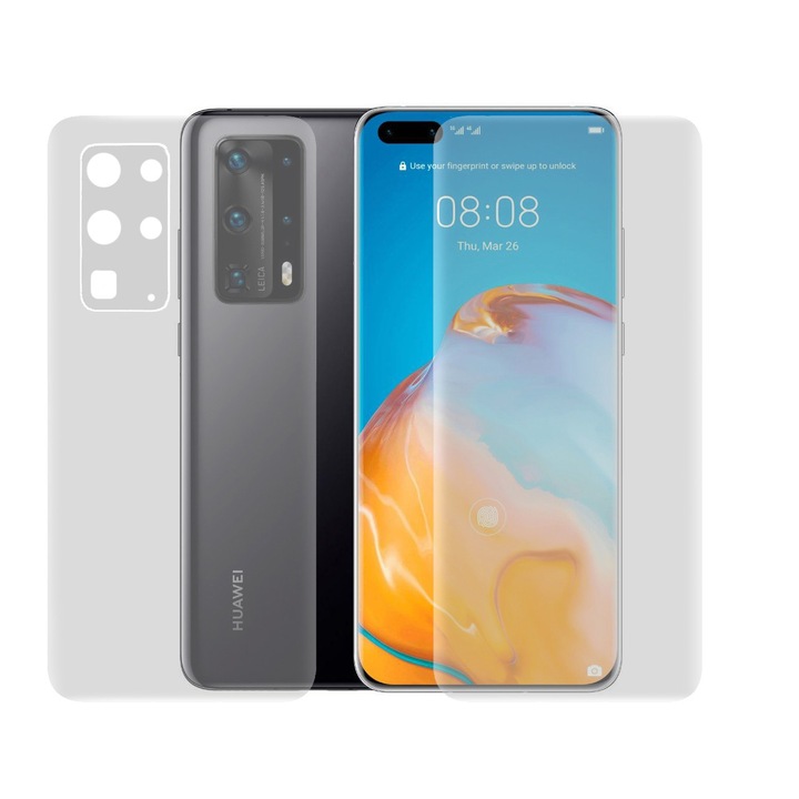 Set 2 folii SILKASE pentru Huawei P40 Pro + Plus, protectie telefon, silicon regenerabil