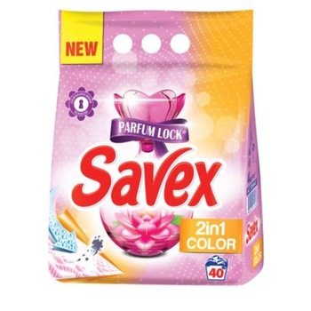Detergent Pudra de Rufe SAVEX 2 in 1 Color, 40 Spalari, 4 Kg, Parfum Floral Detergent Pudra de Rufe SAVEX 2 in 1 Color, 40 Spalari, 4 Kg, Parfum Floral