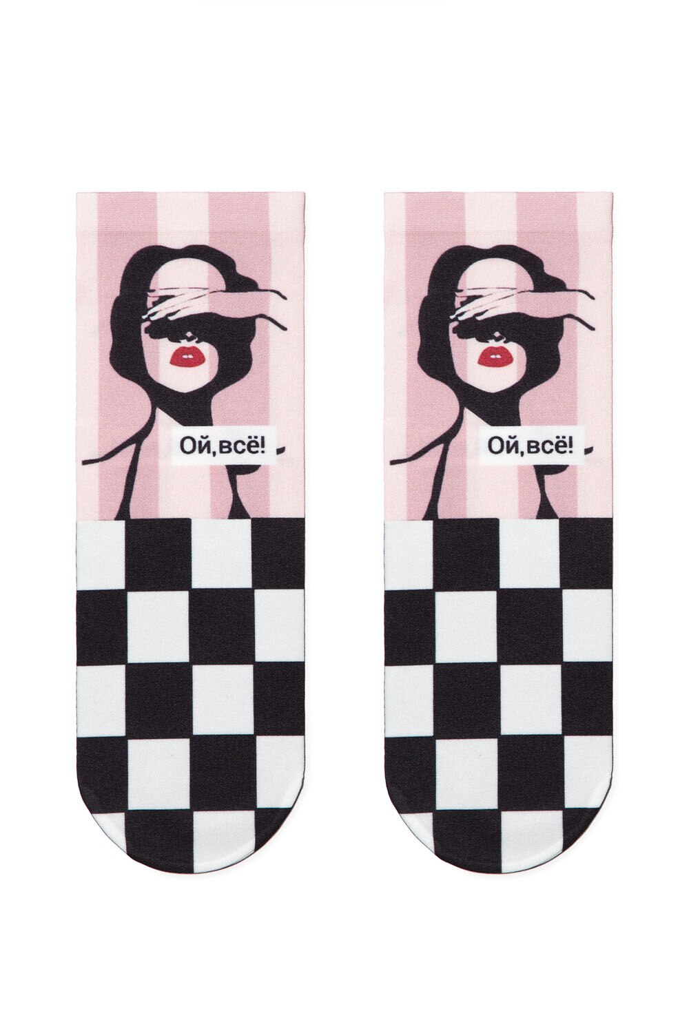 Sosete poliamida cu model carouri, Conte Elegant Fantasy 045, 36-39