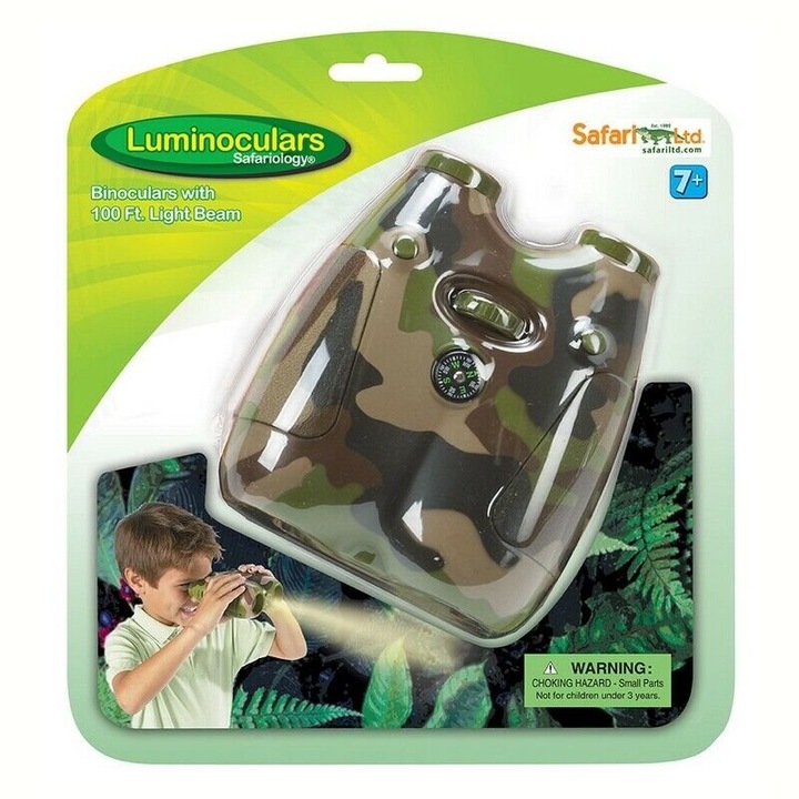 Binoclu luminos de camuflaj pentru copii Safari Ltd, 3.5 x 35