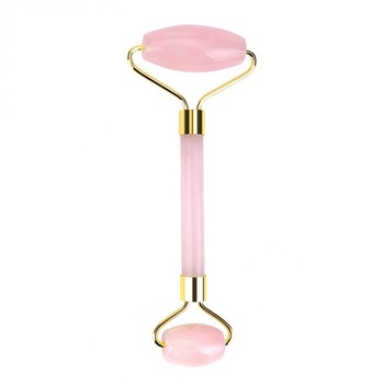 Rola dubla din cuart roz pentru masaj facial si corporal, 15 cm Rola dubla din cuart roz pentru masaj facial si corporal, 15 cm